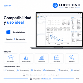 Stata 14 para Windows | Software estadístico, econometría, análisis de datos e investigación profesional
