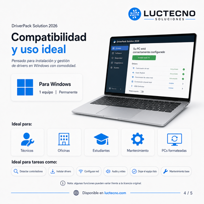 DriverPack Solution 2026 para Windows | Instalación y actualización de drivers para PC