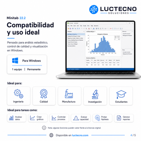 Minitab 22.2 para Windows | Software estadístico, calidad, Six Sigma y análisis de datos profesional