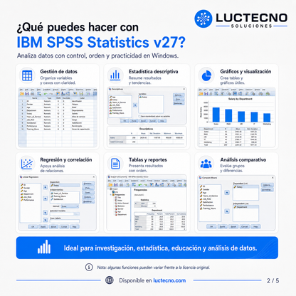 IBM SPSS Statistics v27 pour Windows | Logiciel statistique, analyse de données et recherche professionnelle