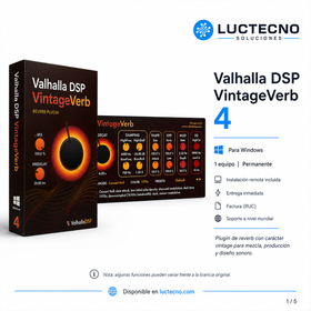Valhalla DSP VintageVerb 4 para Windows | Plugin de reverb vintage, mezcla y producción musical profesional