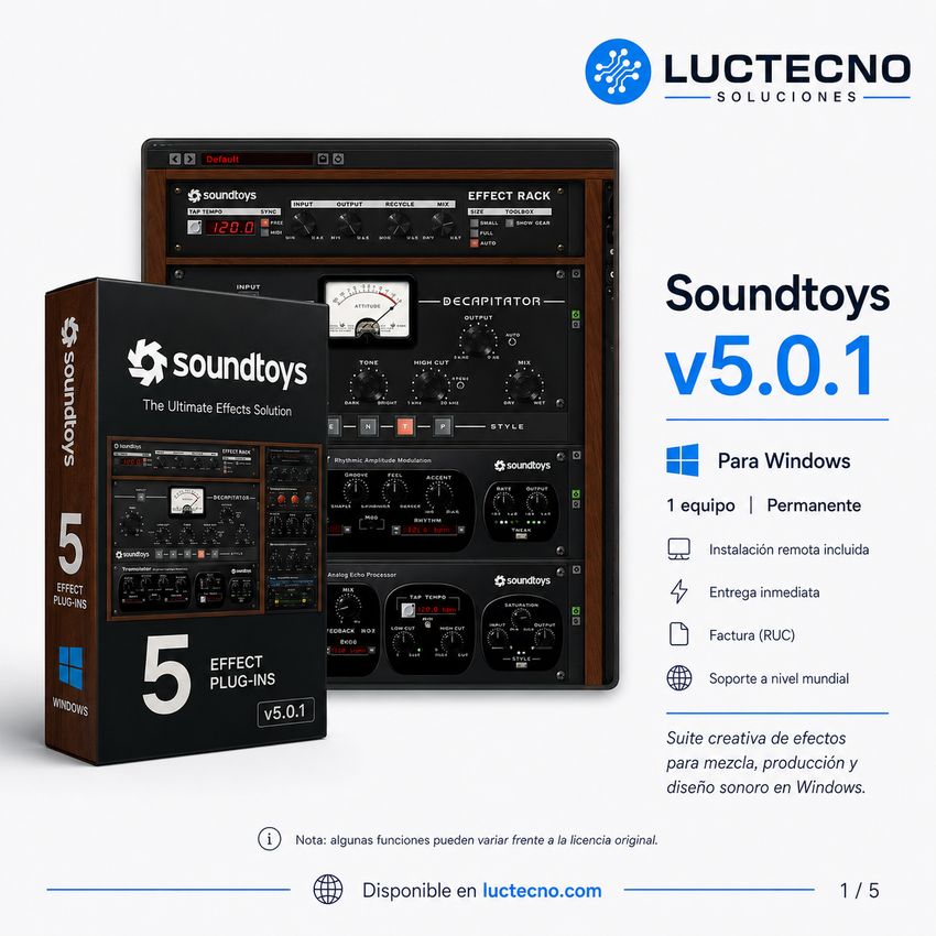 Soundtoys v5.0.1 Plugin para Windows | Plugins de efectos, mezcla, producción musical y diseño sonoro