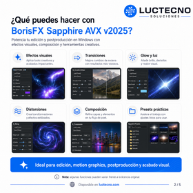 BorisFX Sapphire AVX v2025 para Windows | Plugins VFX, transiciones y efectos profesionales para Avid