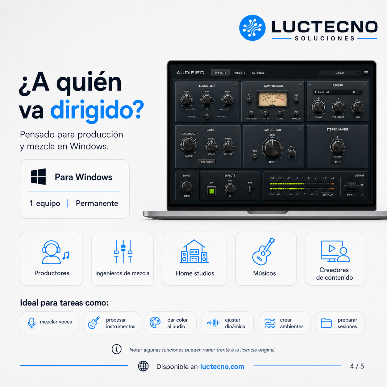 Audified Complete Effects Bundle 2025 pour Windows | Plug-ins de mixage, mastering, effets et production musicale