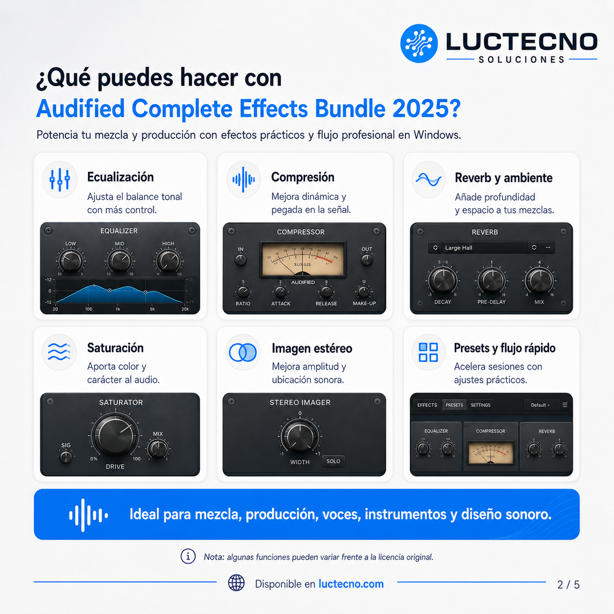 Audified Complete Effects Bundle 2025 for Windows | Mixing, Mastering, Effects, and Music Production Plugins