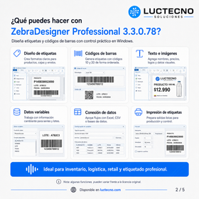 ZebraDesigner Professional 3.3.0.78 para Windows | Diseño de etiquetas, códigos de barras, RFID e impresión Zebra