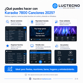 Karaoke 7800 Canciones 2025 para Windows | Biblioteca musical, letras en pantalla y entretenimiento para eventos