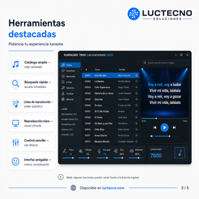 Karaoke 7800 Canciones 2025 para Windows | Biblioteca musical, letras en pantalla y entretenimiento para eventos