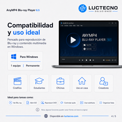 AnyMP4 Blu-ray Player 6.5 for Windows | Professional Blu-ray, DVD, ISO, 4K, and Multimedia Player