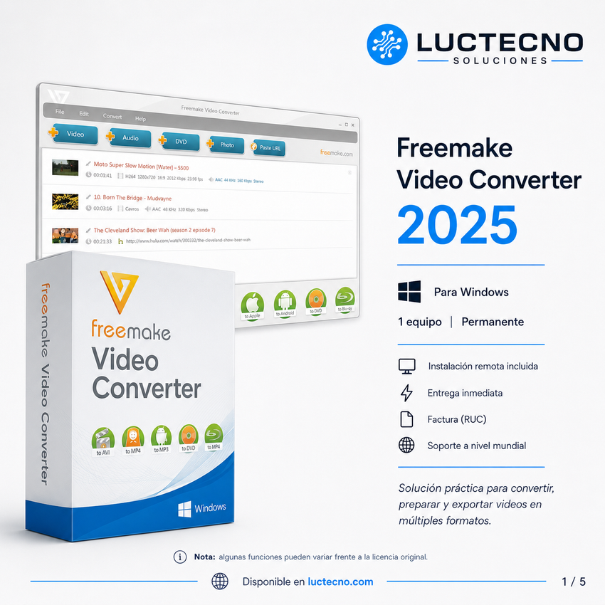 Freemake Video Converter 2025 para Windows | Convertidor de video, audio, DVD y formatos multimedia