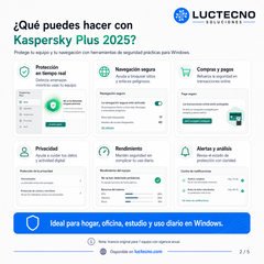 Kaspersky Internet Security / Plus 2025 para Windows | Licencia original, antivirus, firewall y protección total