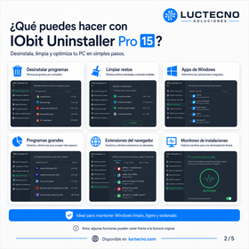 IObit Uninstaller Pro 15 para Windows | Desinstalador avanzado, limpieza de restos y optimización del sistema