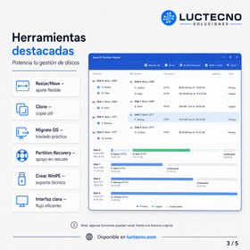 EaseUS Partition Master 19.15 para Windows | Gestión de particiones, discos, SSD y migración de sistema