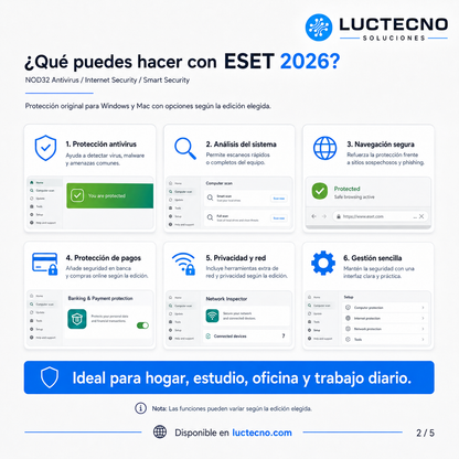 ESET 2026 pour Windows et Mac | Licence originale 12 mois, antivirus, sécurité internet et protection avancée