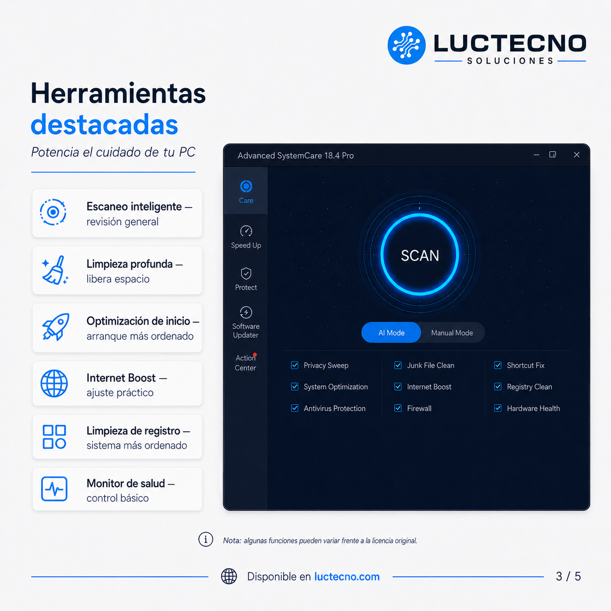 Advanced SystemCare Pro 18.4 pour Windows | Nettoyage, optimisation, confidentialité et performance du système