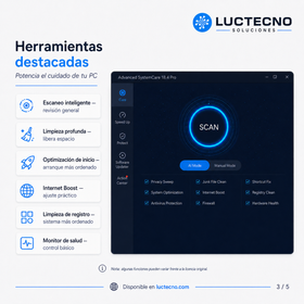 Advanced SystemCare Pro 18.4 para Windows | Limpieza, optimización, privacidad y rendimiento del sistema