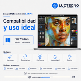 Escape Motions Rebelle 5.1.1 Pro para Windows | Pintura digital realista, acuarela, óleo y arte profesional