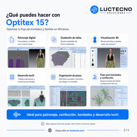 Optitex 15 para Windows | Patronaje digital, textiles, moldería, bordados y producción de prendas