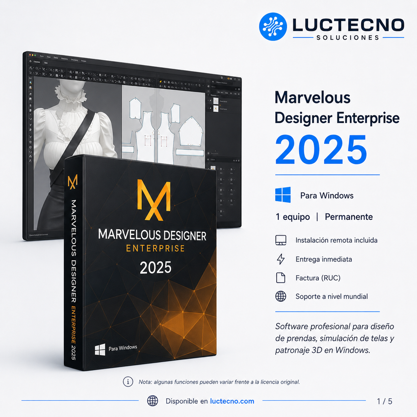 Marvelous Designer Enterprise 2025 para Windows | Diseño de ropa 3D, simulación textil y prendas digitales