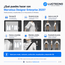 Marvelous Designer Enterprise 2025 para Windows | Diseño de ropa 3D, simulación textil y prendas digitales