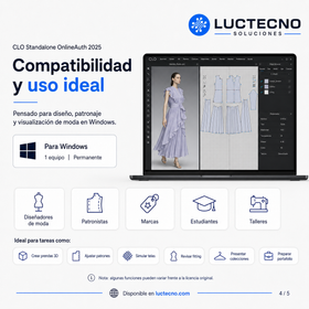 CLO Standalone OnlineAuth 2025 para Windows | Diseño de moda 3D, patronaje digital y simulación textil