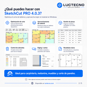 SketchCut PRO 4.0.3 para Windows | Optimización de corte, despiece de tableros y carpintería