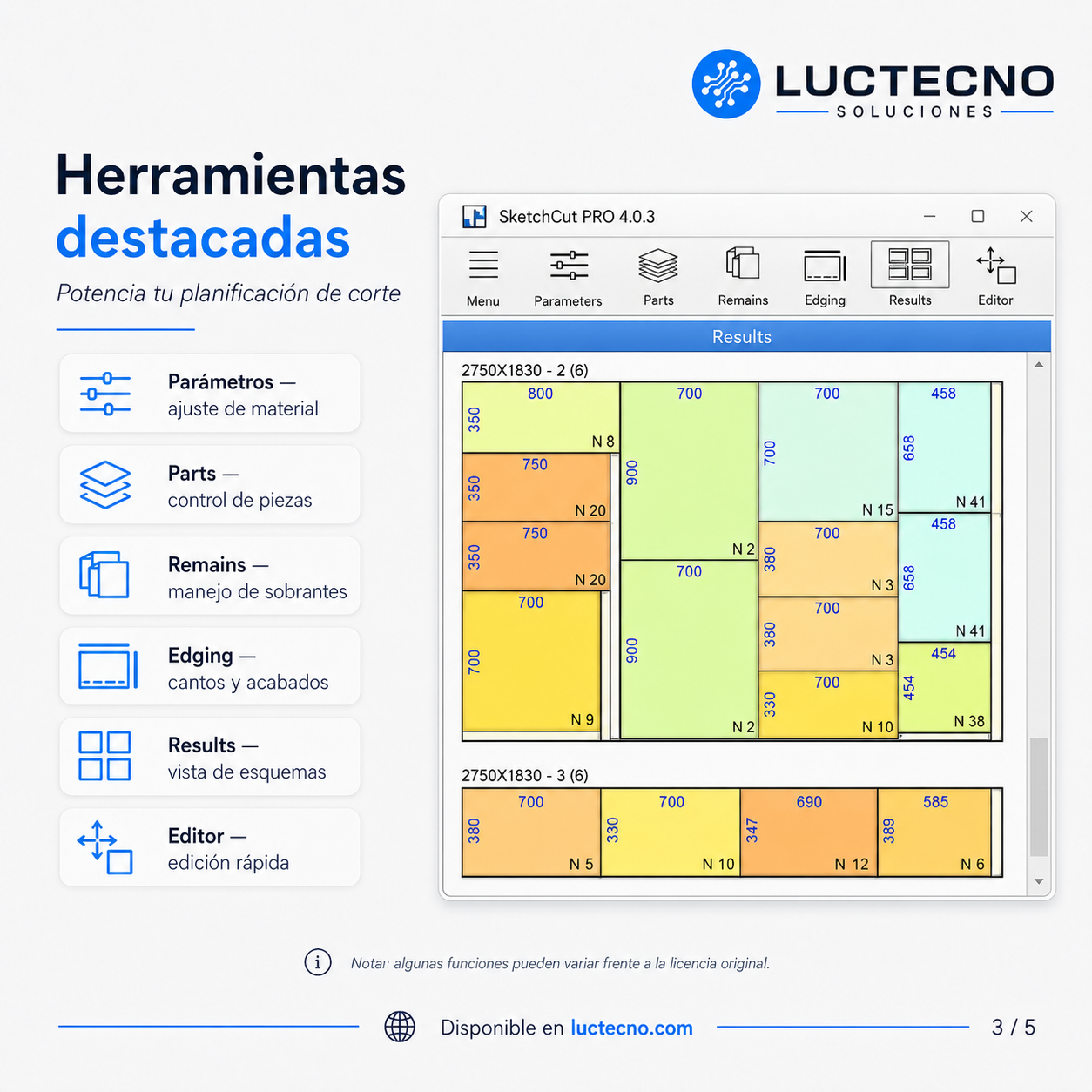 SketchCut PRO 4.0.3 para Windows | Optimización de corte, despiece de tableros y carpintería