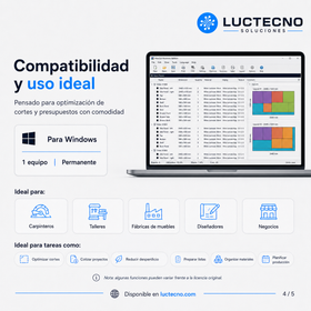 MaxCut Business Edition v2.9.5 para Windows | Optimización de corte, despiece, costos y producción de tableros