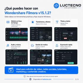 Wondershare Filmora v15.1.2 para Windows | Editor de video, efectos, transiciones y creación de contenido