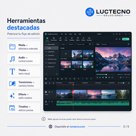 Wondershare Filmora v15.1.2 para Windows | Editor de video, efectos, transiciones y creación de contenido