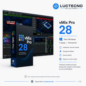 vMix Pro 28 para Windows | Producción en vivo, streaming, multicámara, grabación y replay profesional