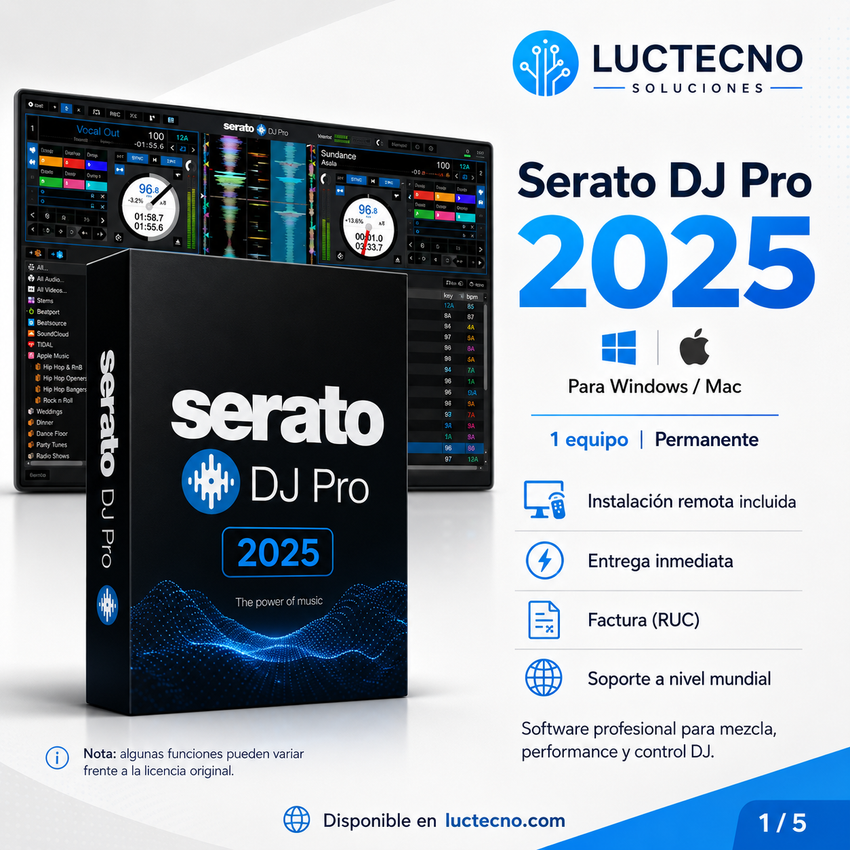 Serato DJ Pro 2025 para Windows y Mac | Mezcla DJ, Stems, controladoras, streaming y sets profesionales