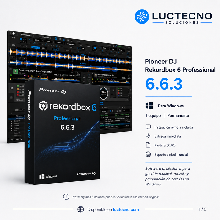 Pioneer DJ Rekordbox 6 Professional 6.6.3 para Windows | Gestión musical, mezcla DJ, USB, controladoras y cabinas Pioneer
