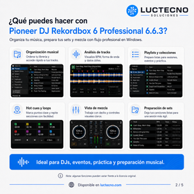 Pioneer DJ Rekordbox 6 Professional 6.6.3 para Windows | Gestión musical, mezcla DJ, USB, controladoras y cabinas Pioneer