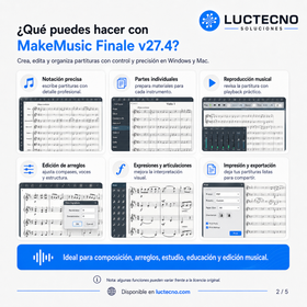 MakeMusic Finale v27.4 para Windows y Mac | Notación musical, partituras, composición, arreglos y edición profesional