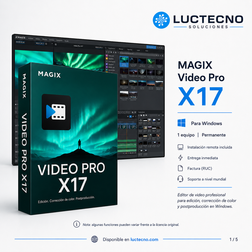 MAGIX Video Pro X17 para Windows | Edición de video profesional, 4K, color, audio, efectos y producción audiovisual