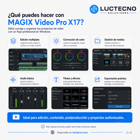 MAGIX Video Pro X17 para Windows | Edición de video profesional, 4K, color, audio, efectos y producción audiovisual