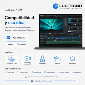 MAGIX Video Pro X17 para Windows | Edición de video profesional, 4K, color, audio, efectos y producción audiovisual