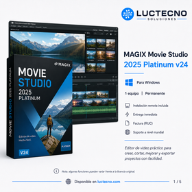 MAGIX Movie Studio 2025 Platinum v24 para Windows | Edición de video, 4K, efectos, color, audio y contenido para redes