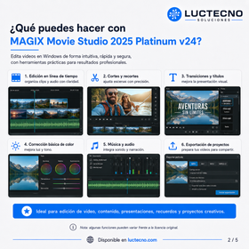 MAGIX Movie Studio 2025 Platinum v24 para Windows | Edición de video, 4K, efectos, color, audio y contenido para redes