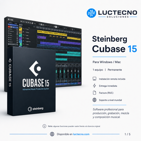Steinberg Cubase 15 para Windows y Mac | Producción musical, grabación, mezcla, MIDI, VST e IA para audio profesional