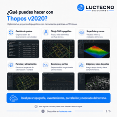 Thopos v2020 para Windows | Topografía, perfiles, curvas de nivel, replanteo, cálculo de terrenos y planos técnicos