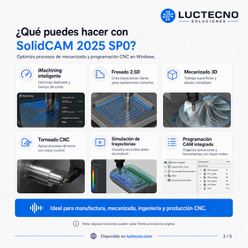 SolidCAM 2025 SP0 para Windows | CAM CNC, iMachining, fresado, torneado, 5 ejes y mecanizado integrado en SolidWorks