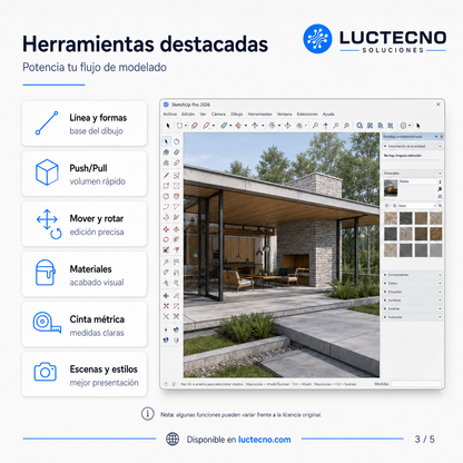 SketchUp Pro 2026 para Windows y Mac | 1 Equipo Permanente, modelado 3D, arquitectura, interiores, planos y diseño profesional