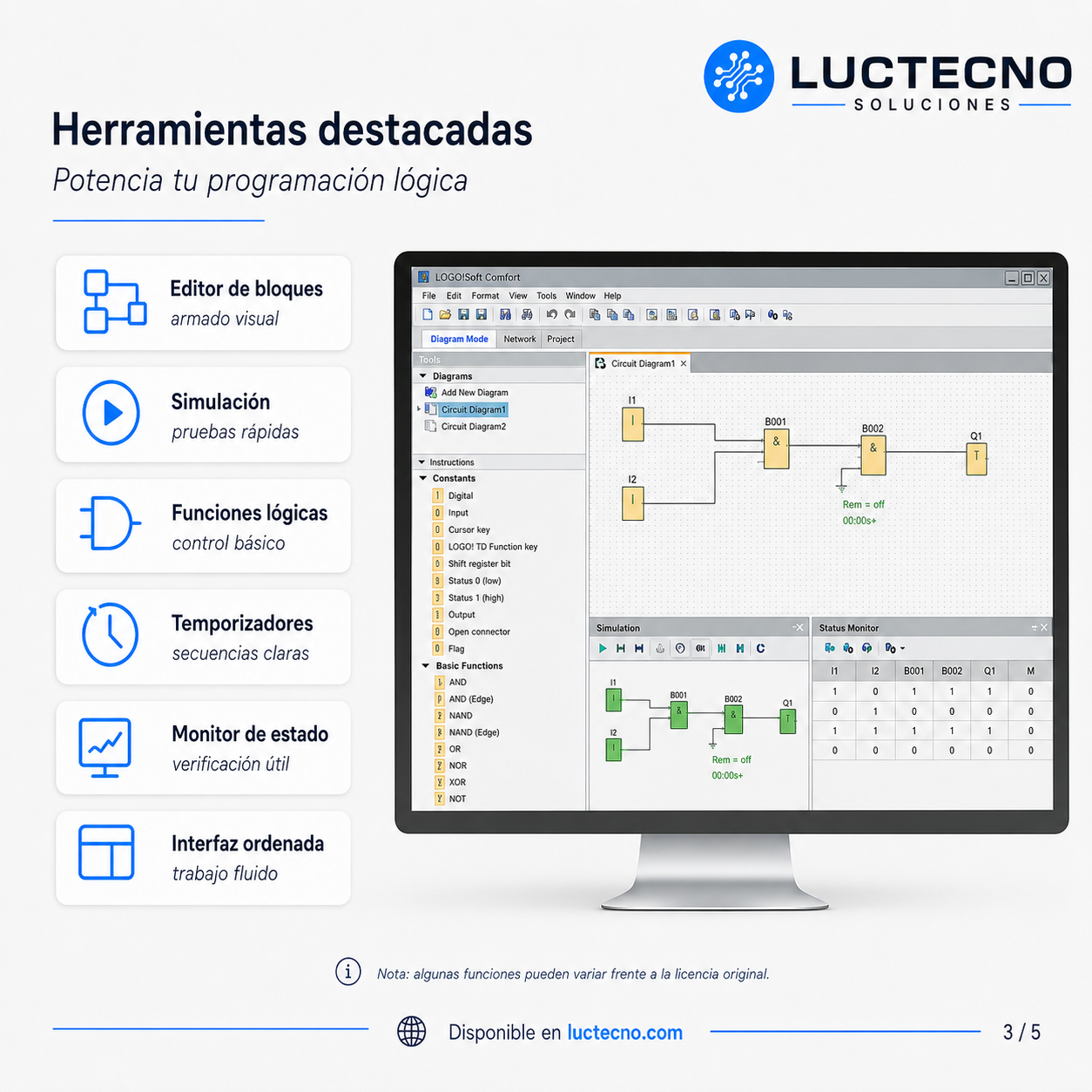 Siemens LOGO! Soft Comfort V8.4 para Windows | Programación de PLC LOGO!, automatización básica, simulación y control industrial