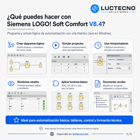 Siemens LOGO! Soft Comfort V8.4 para Windows | Programación de PLC LOGO!, automatización básica, simulación y control industrial