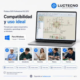 Proteus ISIS Professional 9.0 SP2 para Windows | Simulación electrónica, diseño de circuitos, PCB, microcontroladores y esquemas profesionales