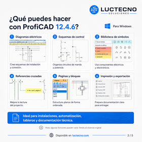 ProfiCAD 12.4.6 para Windows | Diseño de planos eléctricos, esquemas, diagramas de control y documentación técnica