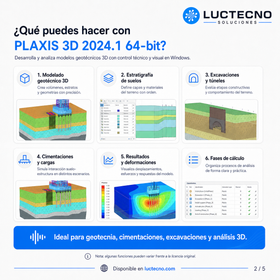 PLAXIS 3D 2024.1 64-bit para Windows | Ingeniería geotécnica, elementos finitos, suelos, túneles, cimentaciones y análisis 3D