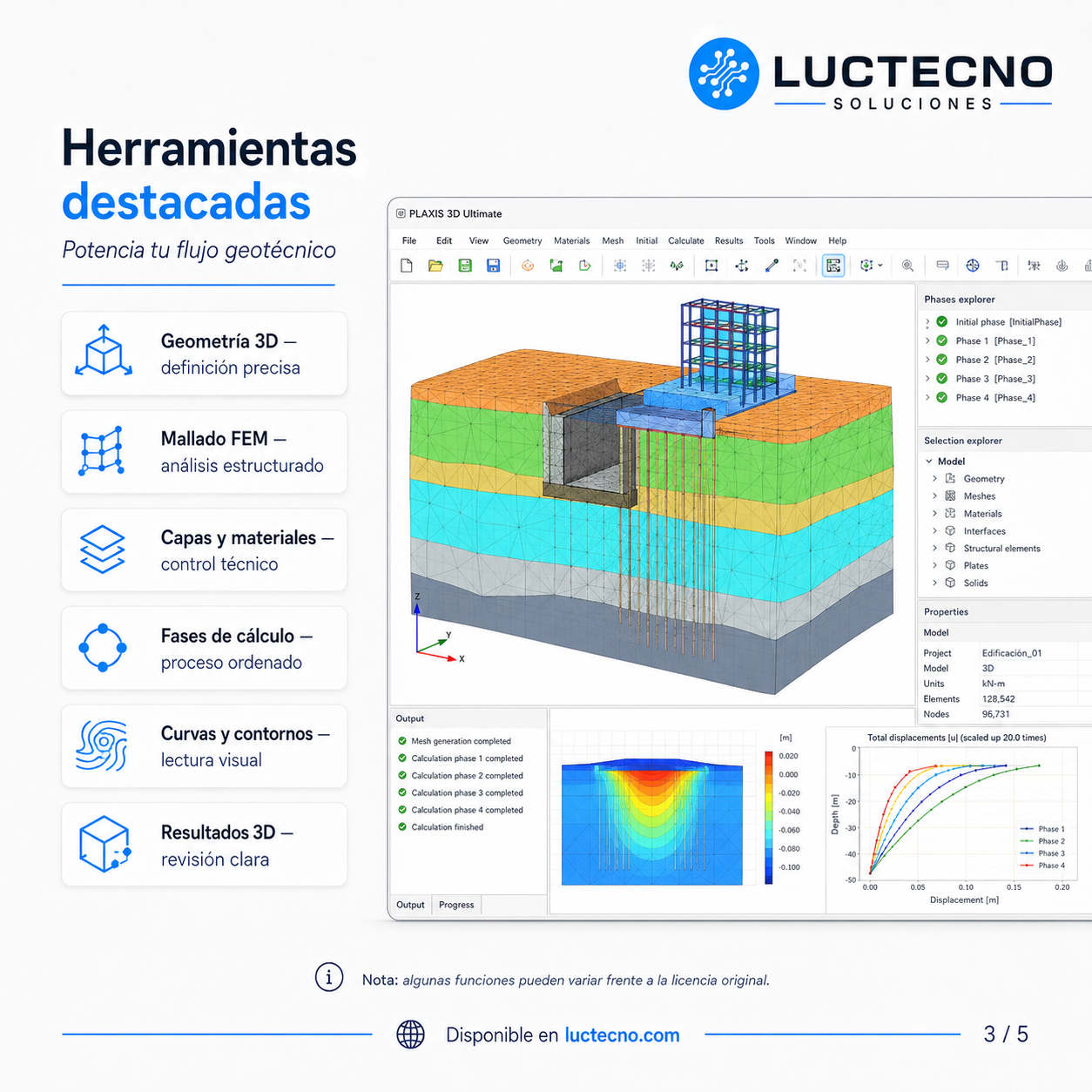 PLAXIS 3D 2024.1 64-bit para Windows | Ingeniería geotécnica, elementos finitos, suelos, túneles, cimentaciones y análisis 3D